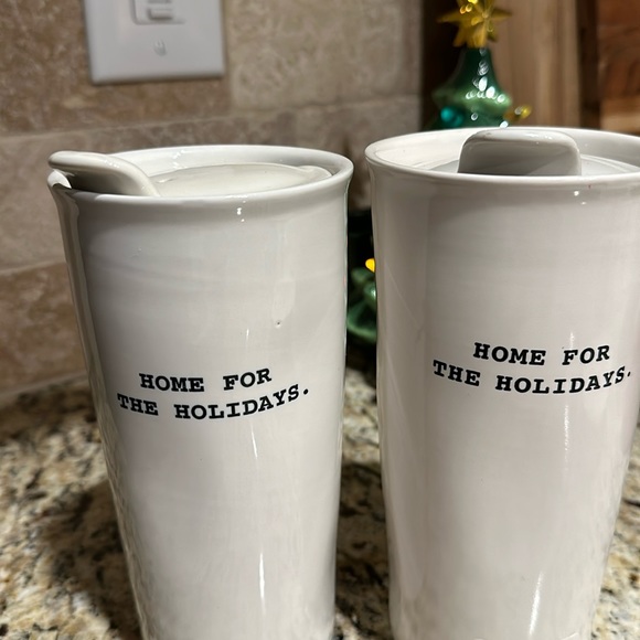 Set of Rae Dunn Christmas travel mugs - Picture 2 of 2